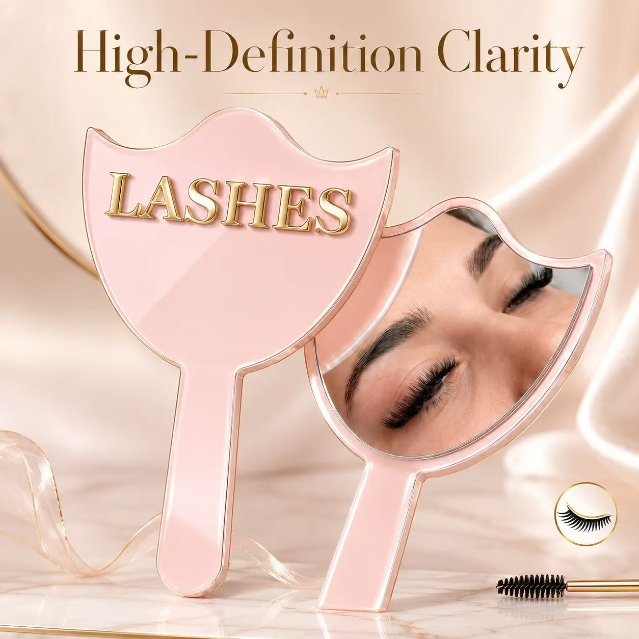 Lash Mapping Sticker - HD Camlı Kirpik Uzatma Aynası Saplı,