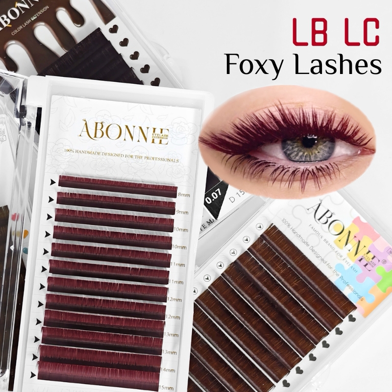 Eyelash Extension Logo - LB LC Bordo Kirpikler Şarap Kırmızısı